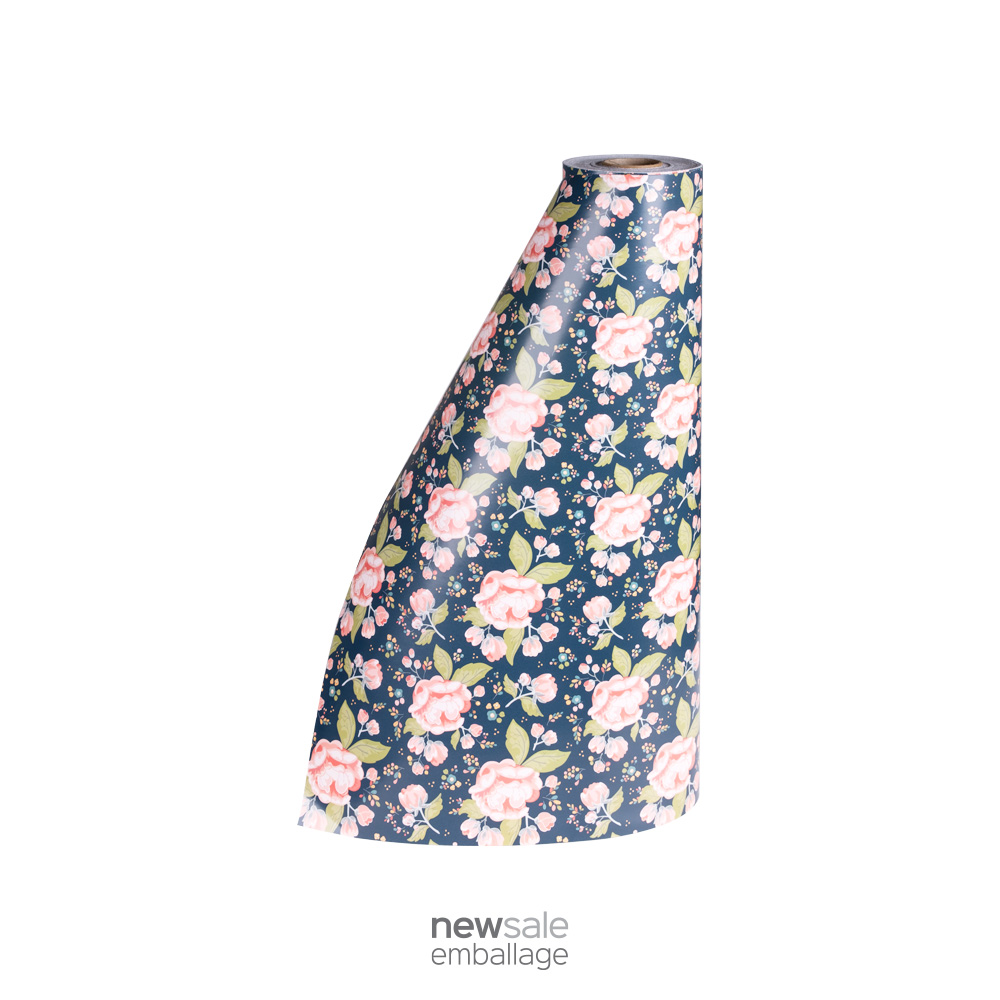 Gavepapir med blomster, B: 55 cm. L: 150 m.